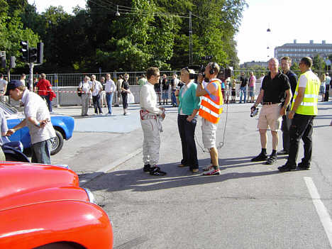 Tom Kristensen give interview til TV.
(Foto: Ib Rasmussen)